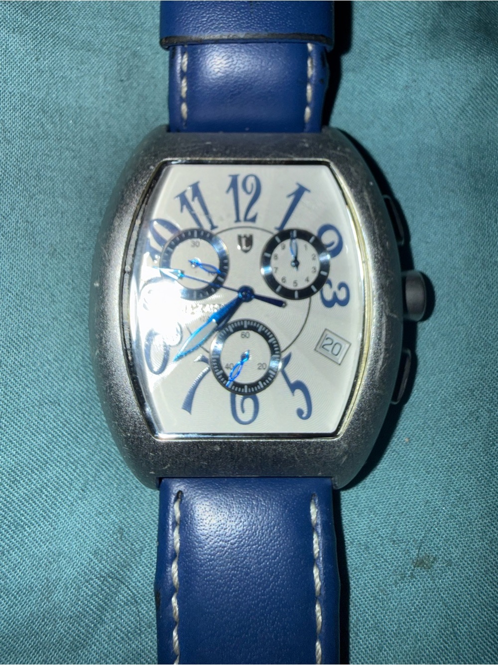 Lancaster, Italy Blue Leather Strap Chronograph Watch